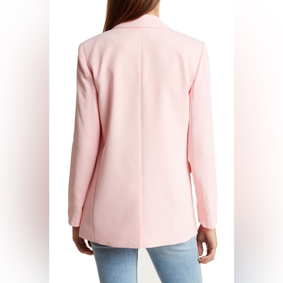 NWT Alice Olivia Justine Oversize Notched Collar Classic Blazer In Petal Pink - Picture 2 of 3